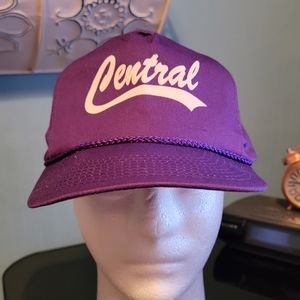 Vintage Central Trucker Hat, Purple Double  Snapback, OS